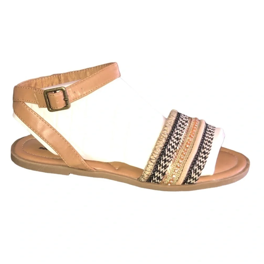 ROCKET DOG Sandals Women's Size 9.5 Brown Boho Shoes Textured Fabric Sequence